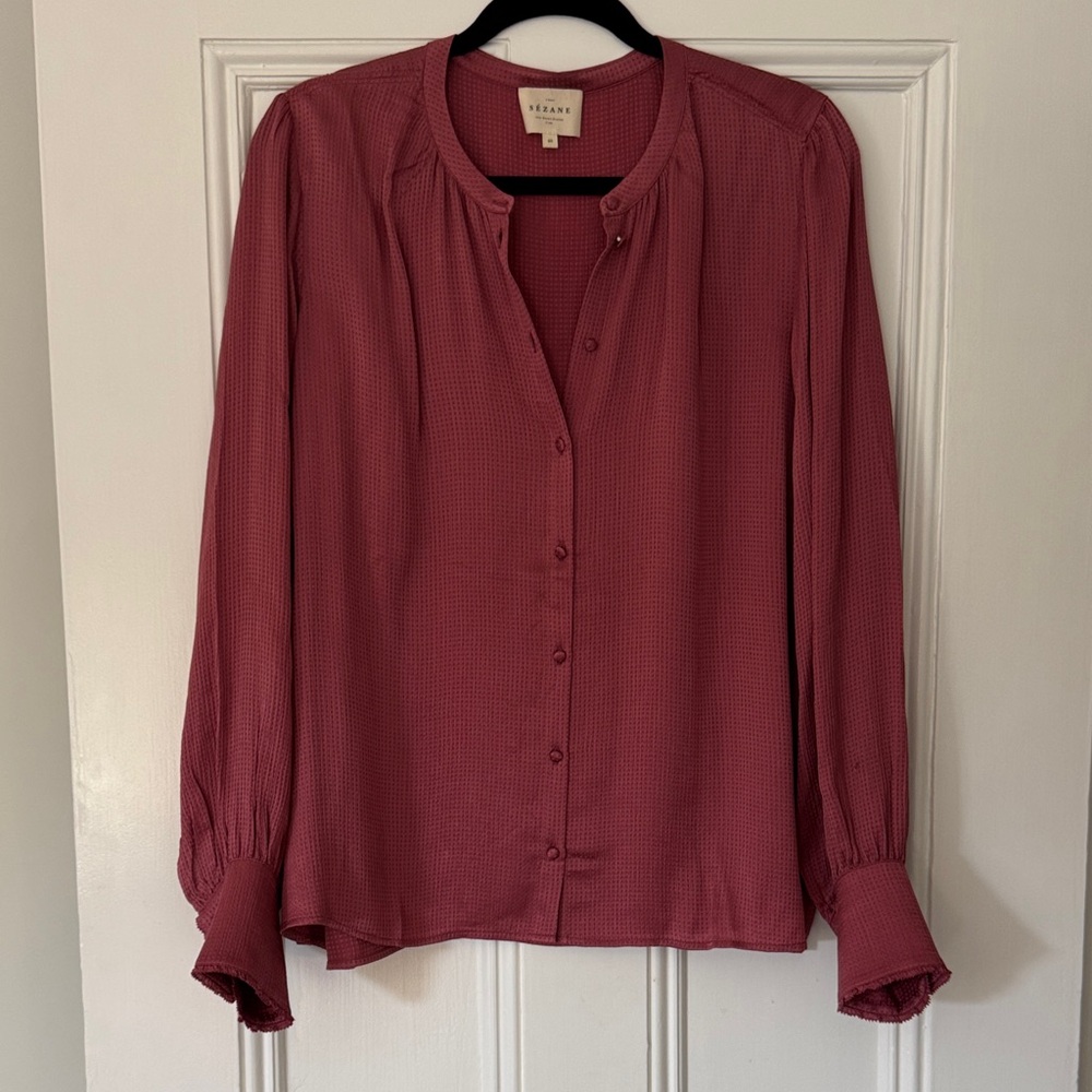 Sezane Rose Button-Up Blouse